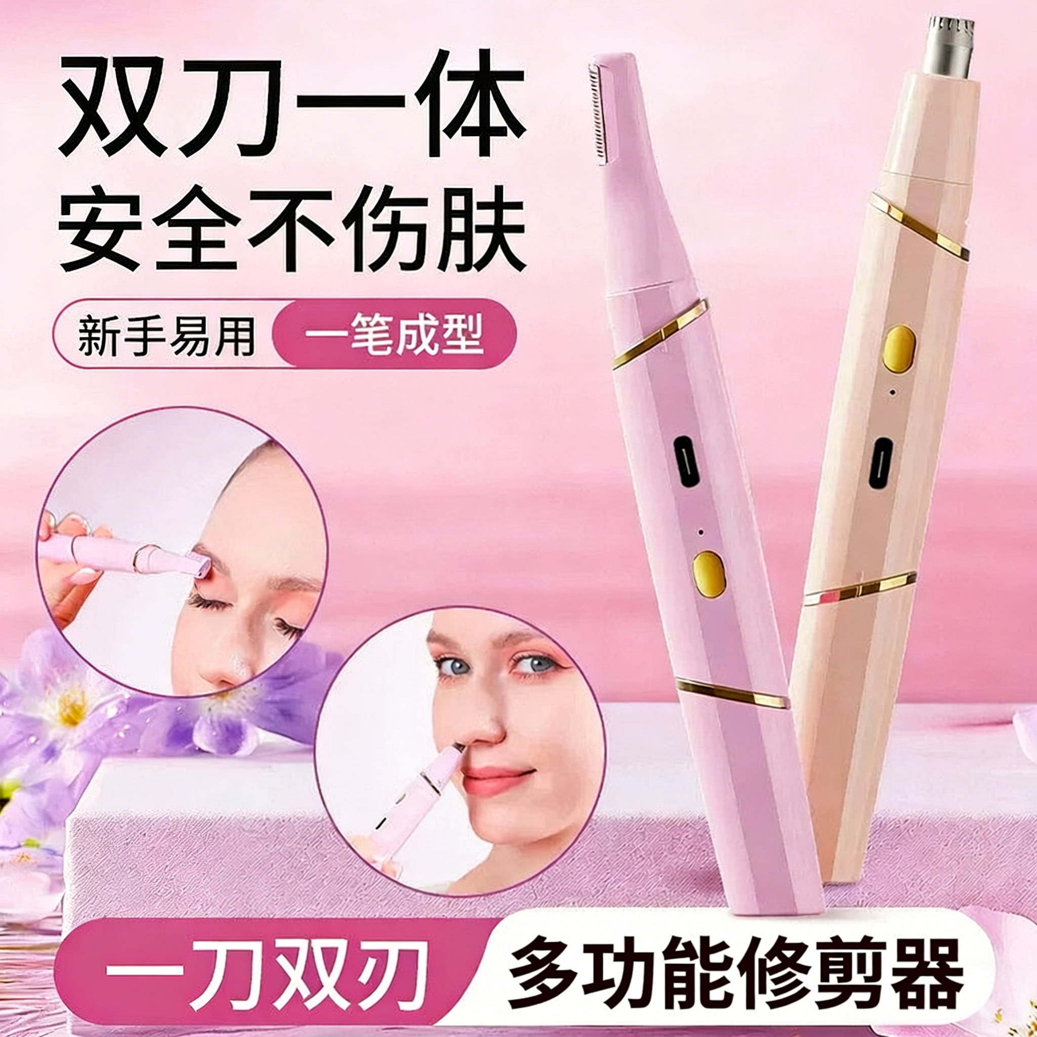 电动可充电多功能安全修眉刀