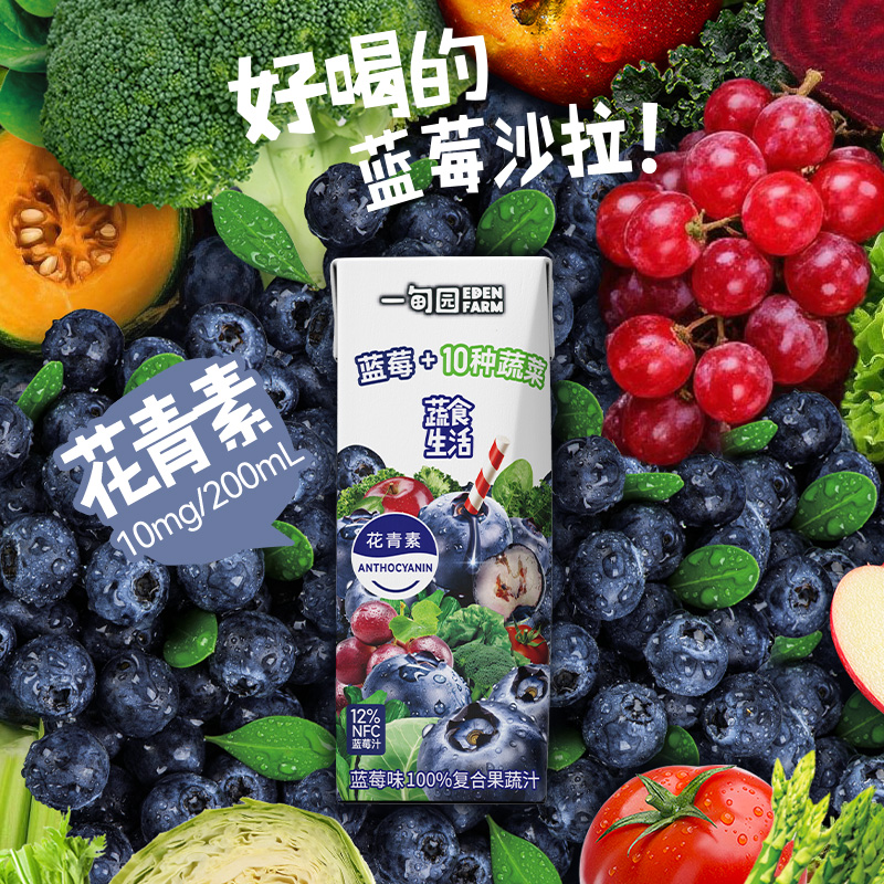 蔬食生活蓝莓味100%复合果蔬汁
