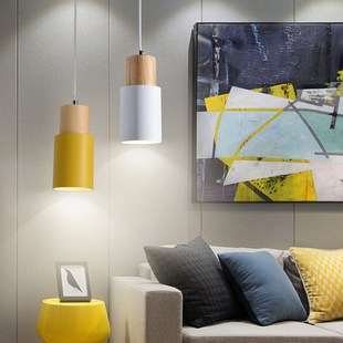 lighting style nimalist Nordic modern restaurant wood lamp