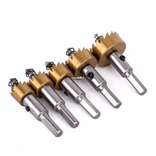 5 Pcs steel Tip Drill Bit Saw Set Wood Drilling Hole Cut Too