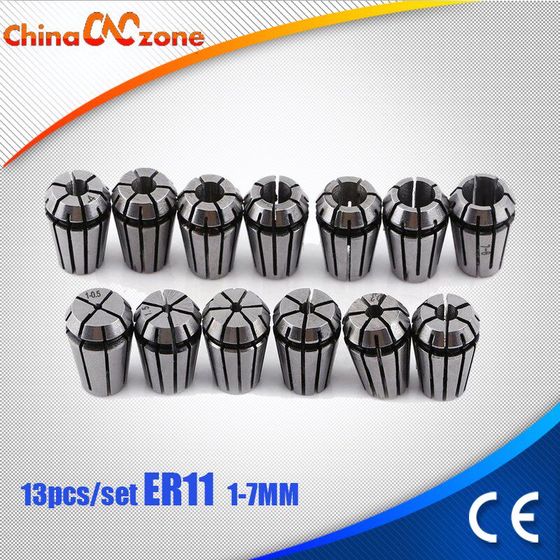 13 stks ER11 Spantang Set 1mm tot 7mm voor CNC Frezen Draaib