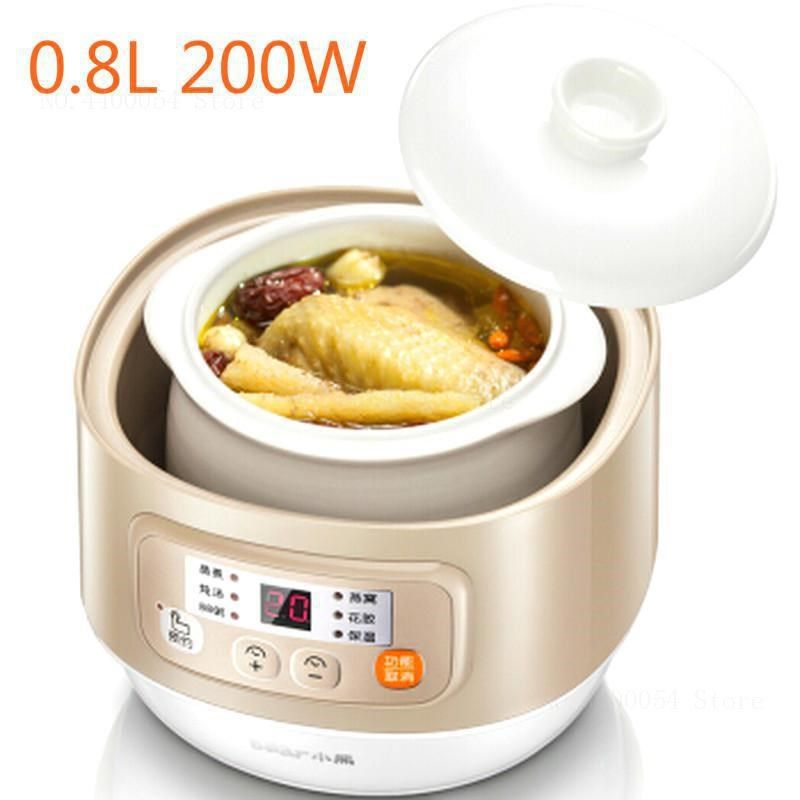 Ceramics Slow Cooker Water Stew Pot 0.8L 200W Smart Reservat