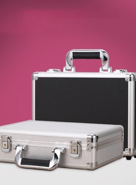 Aluminum Hard Case Briefcase Silver / Black Tool box Carryin