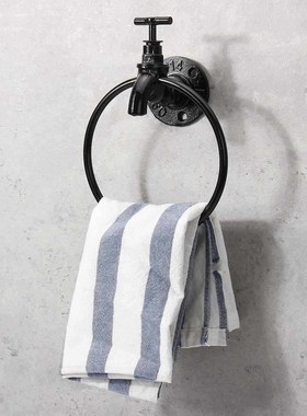 Industrial Wall Mounted Towel Ring Holder Retro Kitchen Bath