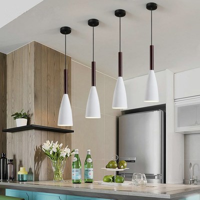Simple Pendant Lights Iron+Wood Hanging Kitchen Fixtures Apa