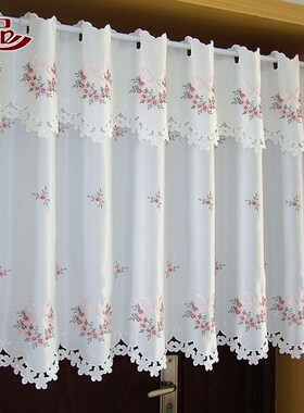 Half-curtain Embroidered Valance Partition Fashion Flowers S