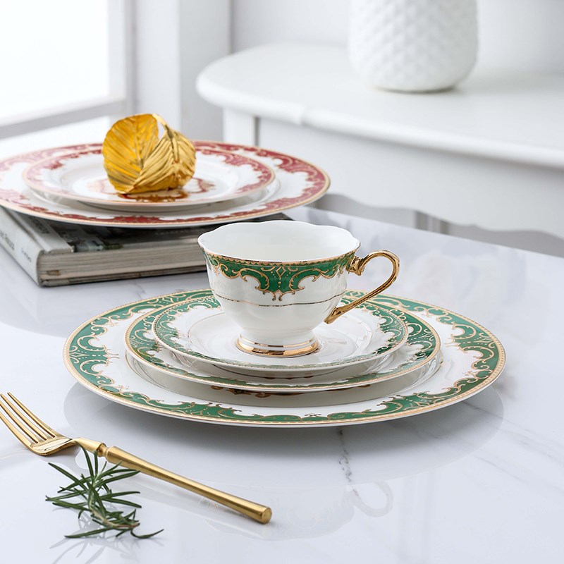 British ceramic afternoon tea red tea cup Classic grid Coupl