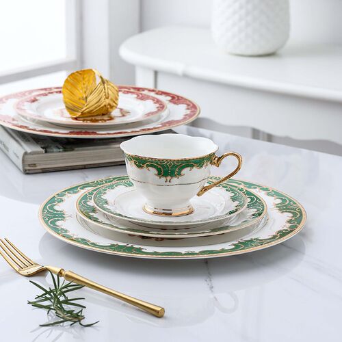 British ceramic afternoon tea red tea cup Classic grid Coupl