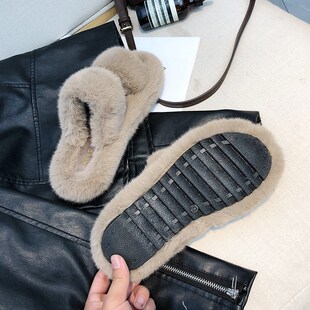 Winter Women House Fuzzy Slippers Fashion Faux Fur Warm Shoe