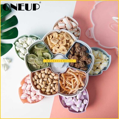 ONEP Colorful Flower Design Double-deck Rotary Storage Box F