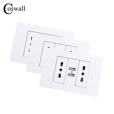 Coswall Wall Power Socket Double Chile / Italian Electrical
