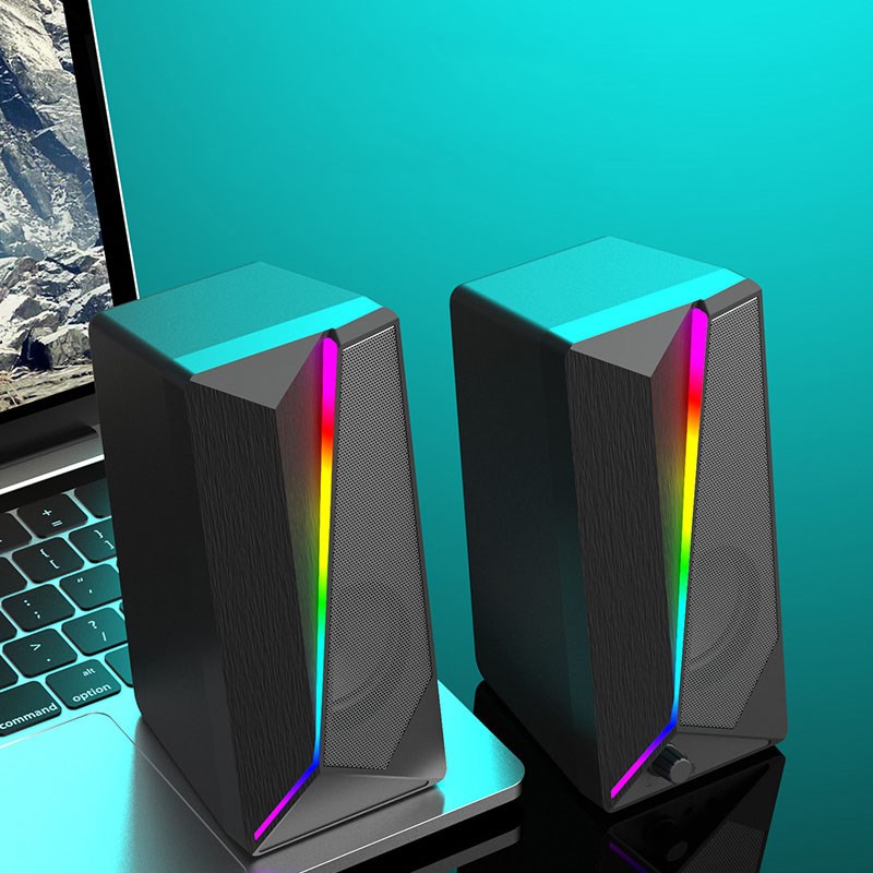 RGB Dazzling Light Desktop Computer Speakers 2.0 Multimedia