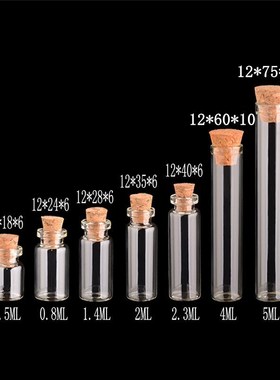 Small Glass Bottles With Corks Tiny Glass Vials Jars Transp