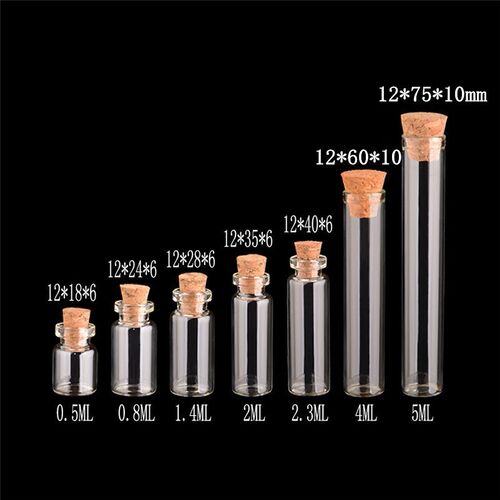 Small Glass Bottles With Corks Tiny Glass Vials Jars Transp