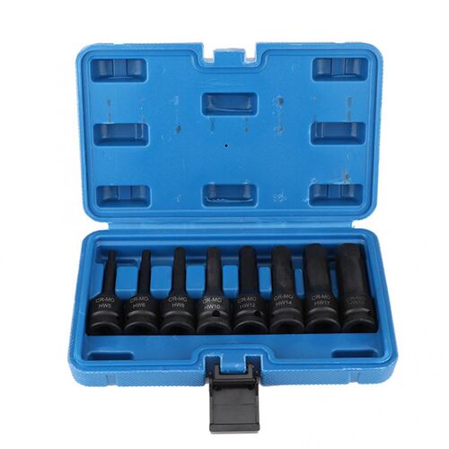 8Pcs 1/2in Drive Pneumatic Air Allen Hex Key Bit Socket Set