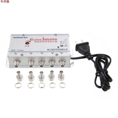 4 Port CATV Booster 4 Way CATV VCR TV Antenna Signal Amplifi