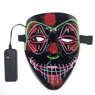 Halloween Light Up Mask EL Wire Scary Mask for Halloween Fe