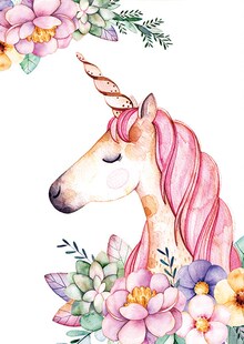 Pink flamingo nicorn 11CT Printed On Canvas DMC Cross Stitch