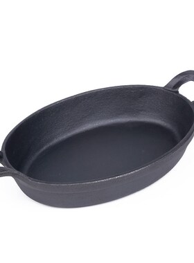 Cast iron flat bottom frying pan uncoated non stick grilling
