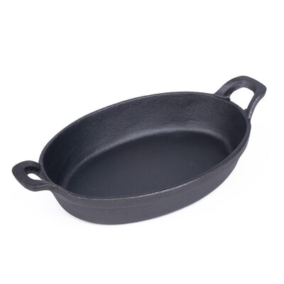 Cast iron flat bottom frying pan uncoated non stick grilling