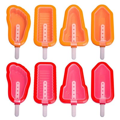 4Pcs/set Silicone Ice Cream Popsicle Mould Silicone Ice Crea