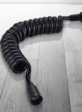 Matt Black Spring Flexible Retractable Hose For Shower Head