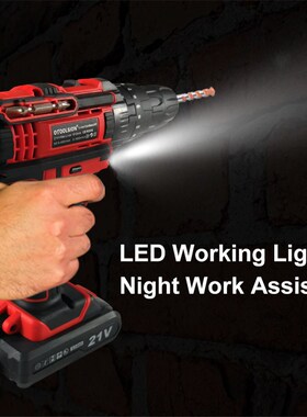 Two Speed 21V Impact Cordless Screwdriver Hammer Drill Batte