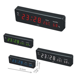 Electronic LED Digital Wall Clock with Temperature Humidity