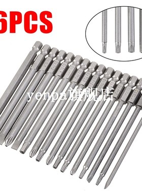 16Pcs/Set Alloy Steel S2 Magnetic Head Hexagon Cross Torx Sc