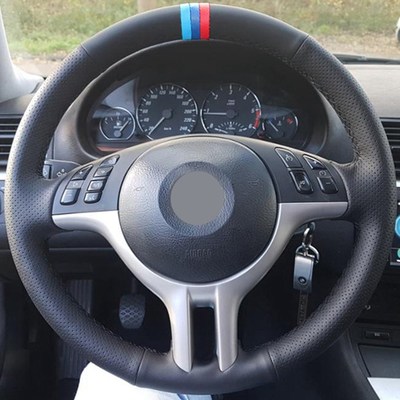 DIY Customized Hand-Stitched Black Artificial Leather Car St