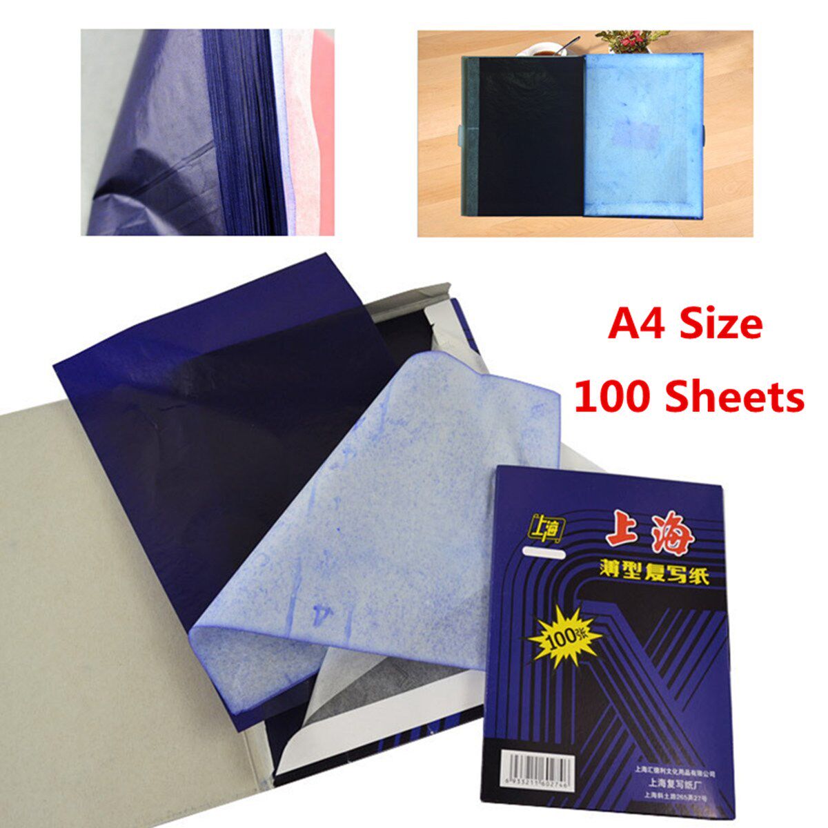 a4 100 sheets dark blue carbon hand copier stencil transfer