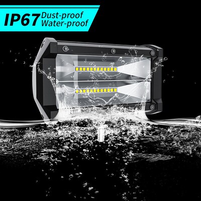 Trinocular Double Row LED Light Bar Spotlights 1Pair Automot