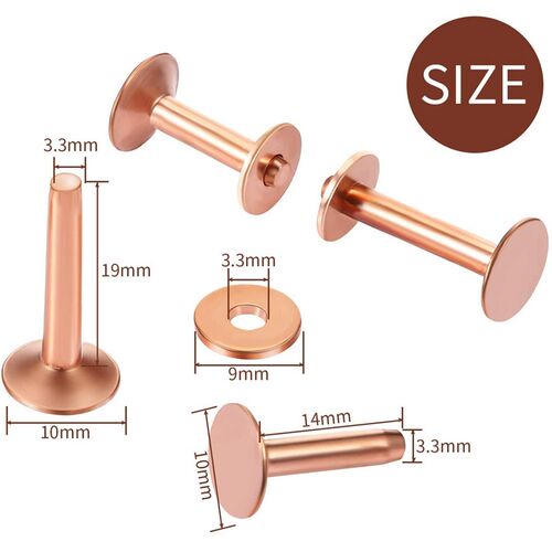 Red Copper Rivet and Burr with Burr Setter Copper Rivet Fast