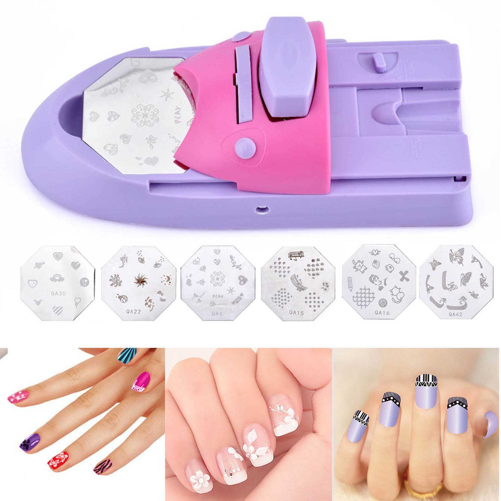 Nail Art DIY Printer Printing Manicure Machine with 6 Metal