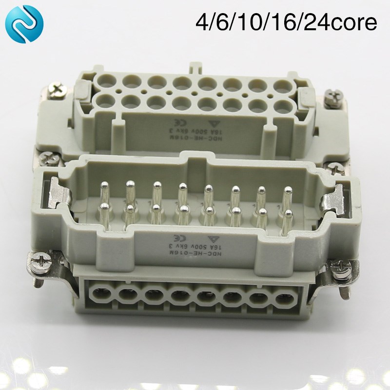 High quality 4/6/10/16/24 heavy-duty hdc-he male connector a