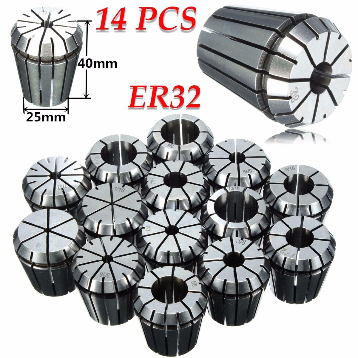 14pcs ER32 Collet ool Precision Spring Collet Set 1/16
