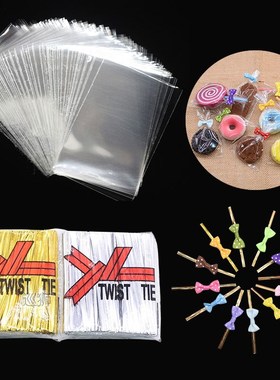 100Pcs Transparent OPP Plastic Lollipop Bag Cookie Packaging