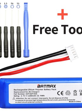 3.7V 6200mAh Battery Bateria GSP1029102A for JBL Charge 3