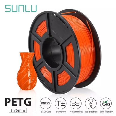 SUNLU 1.75mm PETG Orange 3D Printer Filament Dimensional Ac