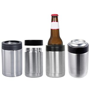12oz Can Cooler Beer Bottle Holder Cold Keeper Double Stainl