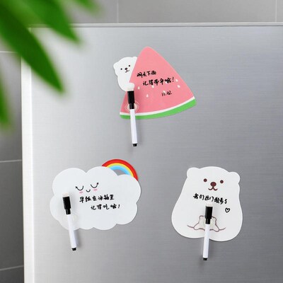 1 Set Cute Rewritable Message Board With Pen Paste Refrigera