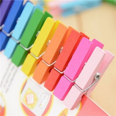 50 Pcs/lot Mini Wooden Craft Pegs Clothes Paper Photo Hangin