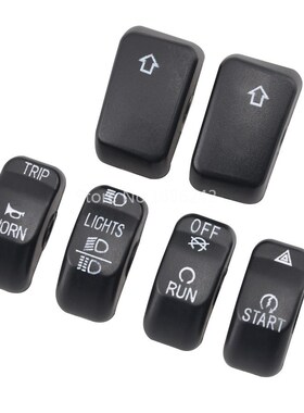 6 Pcs ABS Black Hand Control Switch Housing Button Cover Ca