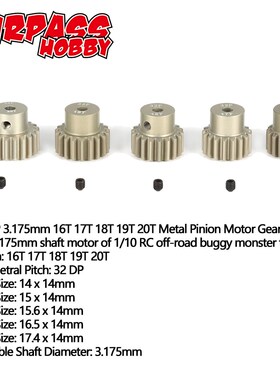 SURPASS HOBBY 5Pcs 32DP 3.175mm 12T 13T 14T 15T 16T 17T 18T