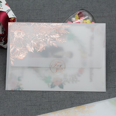 24pcs/lot Bronzing Transparent Envelopes Litmus Paper Envelo