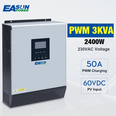 3000VA 2400W Pure Sine Wave Hybrid Solar Inverter 24VDC Inpu