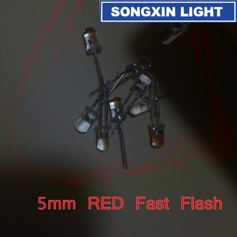 100pcs 5mm Red Light-Emitting-Diode Automatic Flashing LED F