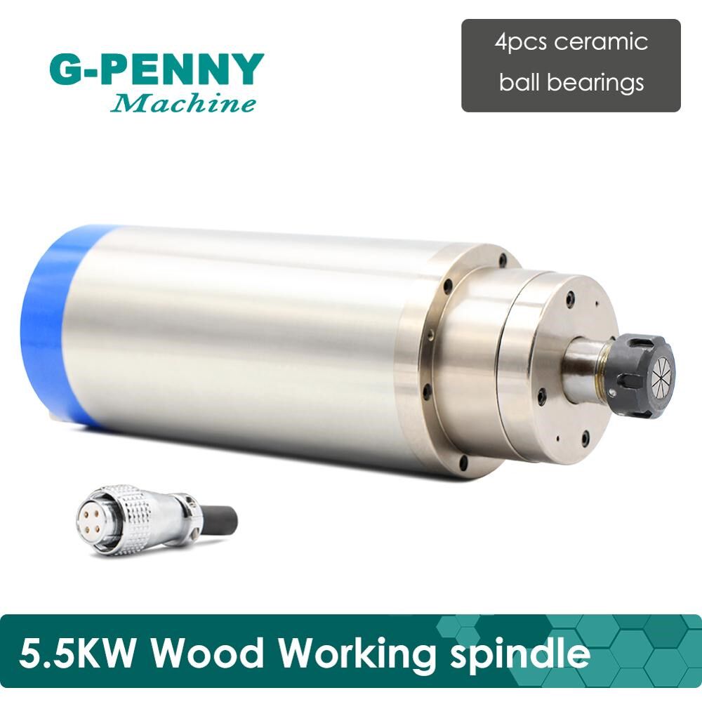 Wood Working Spindle Motor 220V 5.5 KW ER25 Water Cooled 4 B