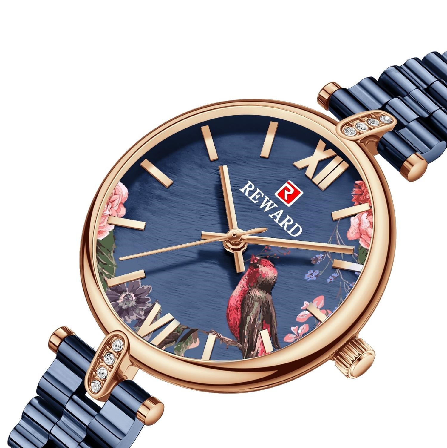 REWARD New Design Women Watches Elegant Floral Dial Rose go