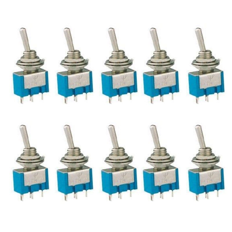 10pcs/set MTS 101 2 Pin SPST ON OFF 2 Position 6A 125V AC M